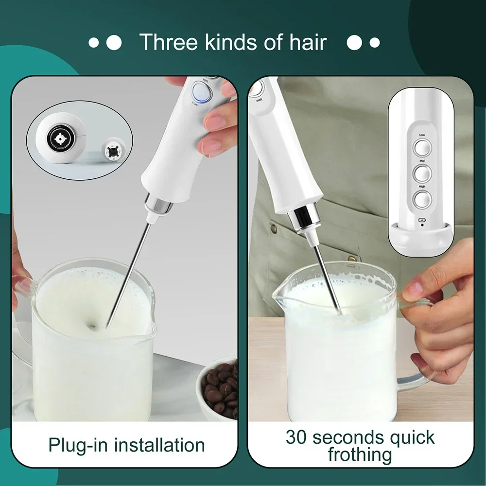 Electric Milk Frother Handheld - Portable Blender Usb Rechargeable review and price