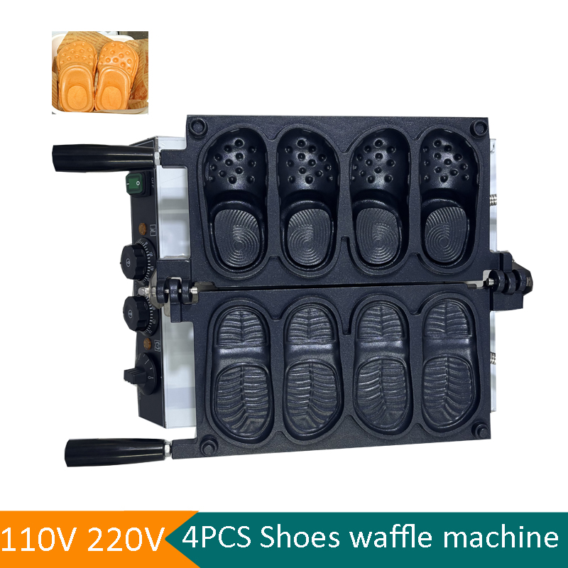 Commercial Slipper Shape Waffl - Mini Waffle Maker Machine review and price